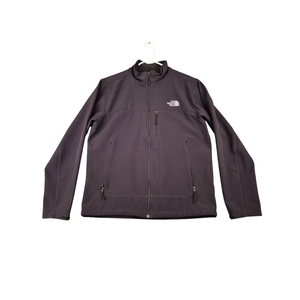 The North Face Mens Apex Windwall Softshell Jacket Black Full Zip Fleece Lined M